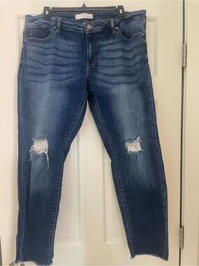 KanCan Medium Blue Distressed Boyfriend Jeans